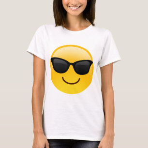 T-shirt Visage de sourire avec des lunettes de soleil