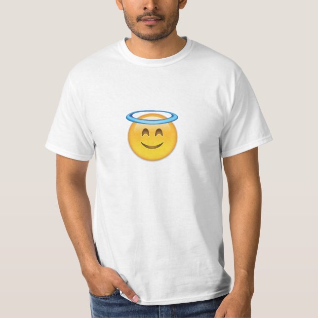 T-shirt Visage de sourire avec le halo Emoji (Devant)
