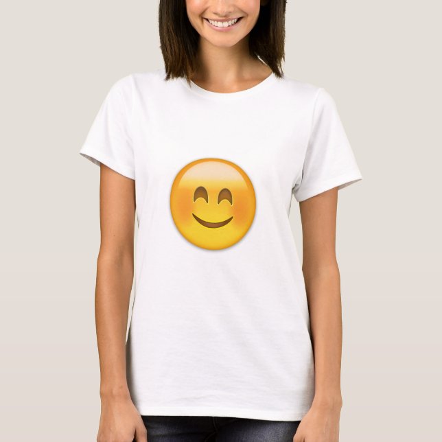 T-shirt Visage de sourire avec les yeux de sourire Emoji (Devant)