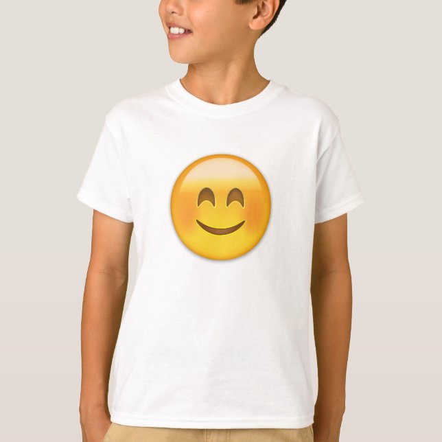 T-shirt Visage de sourire avec les yeux de sourire Emoji (Devant)