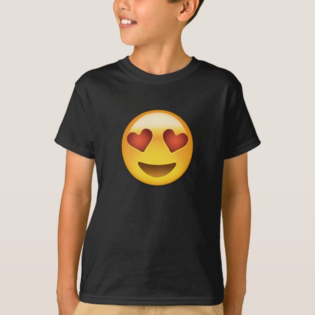 T-shirt Visage de sourire avec les yeux en forme de coeur (Devant)