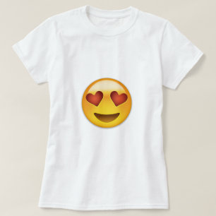 T-shirt Visage de sourire avec les yeux en forme de coeur