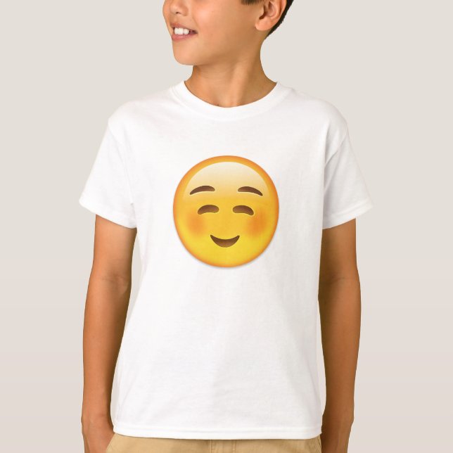T-shirt Visage de sourire blanc Emoji (Devant)
