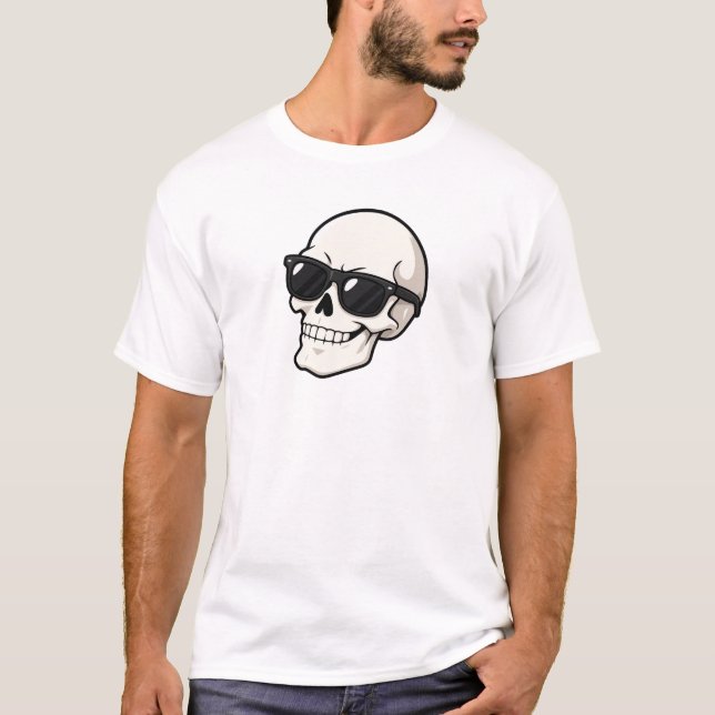 T-shirt Visage de squelette cool. (Devant)