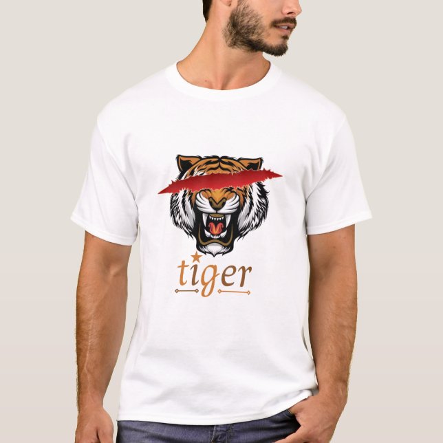 T-shirt visage de tigre (Devant)