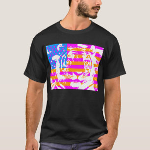 T-shirt VISAGE de TIGRE des ETATS-UNIS des années 80 de