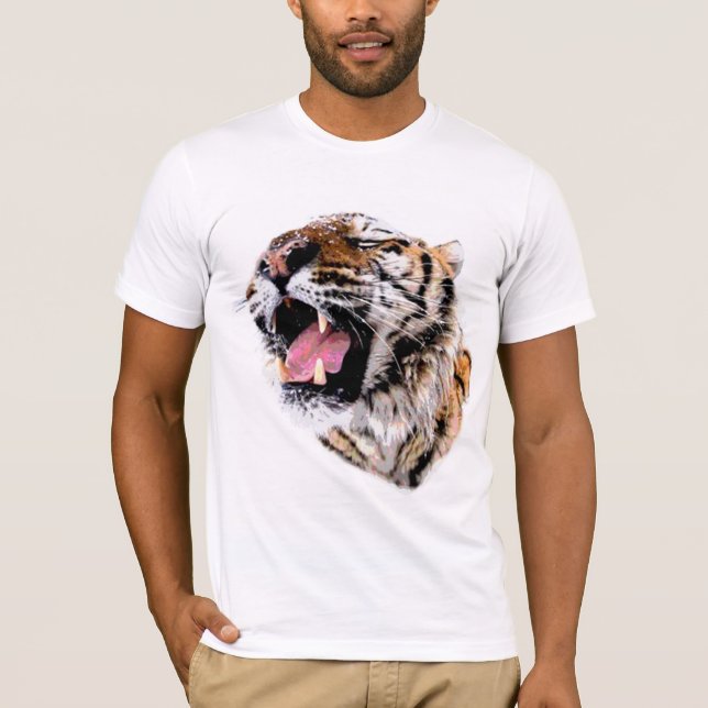 T-shirt Visage de tigre motivant (Devant)