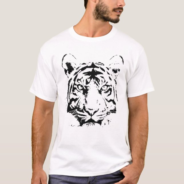 T-shirt Visage de tigre sans peur - Année chinoise du tigr (Devant)