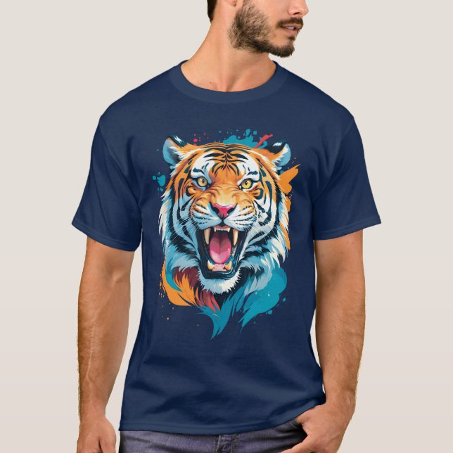 T-shirt Visage de tigre torride (Devant)