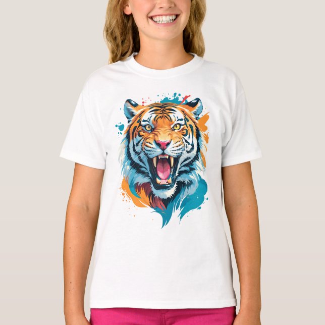 T-shirt Visage de tigre torride (Devant)