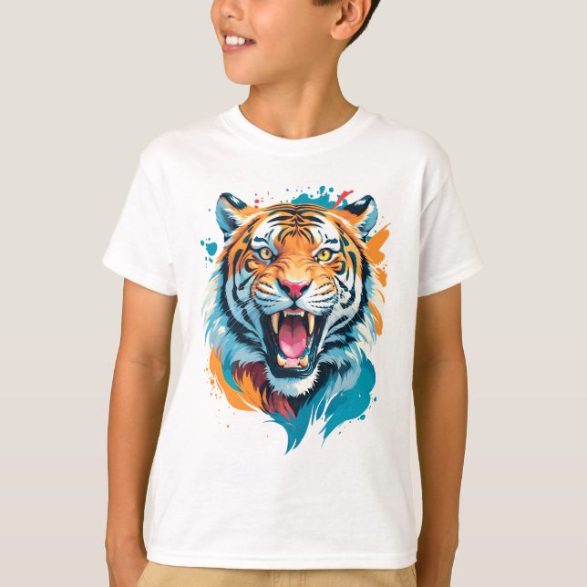T-shirt Visage de tigre torride (Devant)
