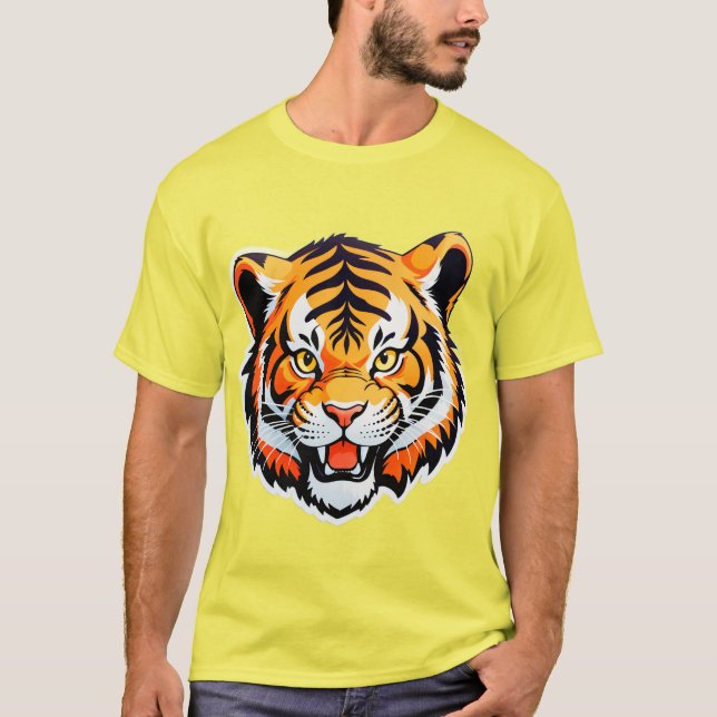 T-shirt Visage de Tigre Vibrant (Devant)