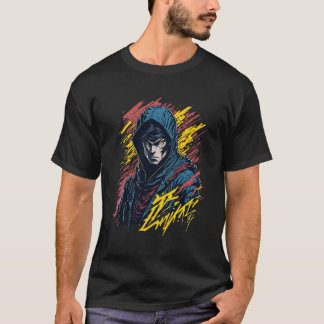 T-shirt Visage d'homme en colère de style graffiti