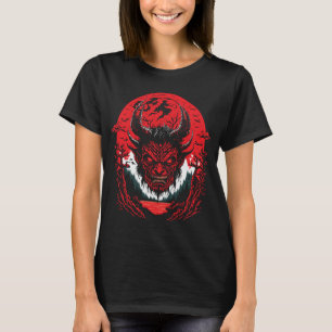 T-shirt Visage diabolique Satan   Design graphique de la t