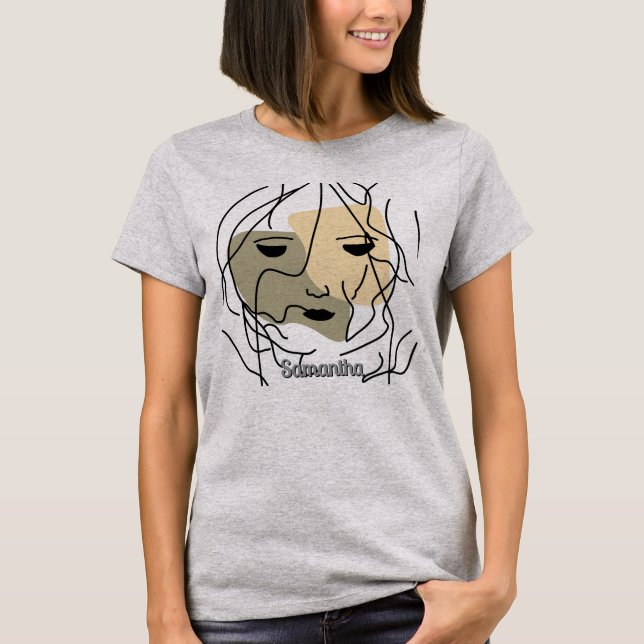 T-shirt Visage discret minimaliste solitaire (Devant)