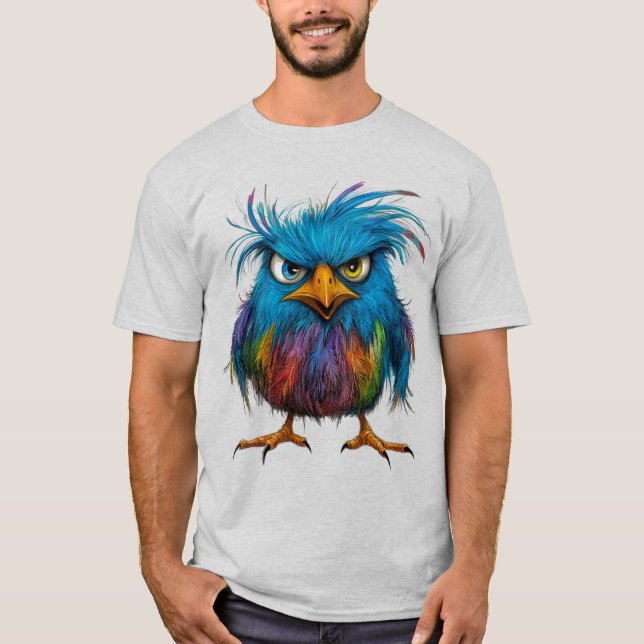 T-shirt visage d'oiseau méchant (Devant)