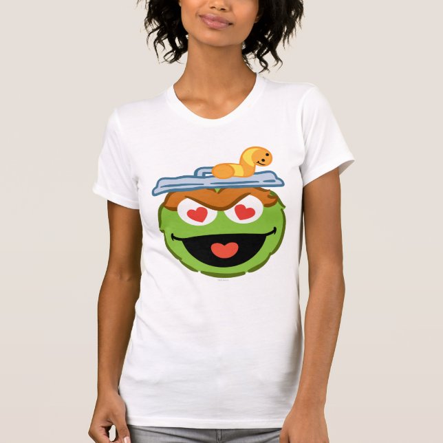 T-shirt Visage d'Oscar souriant aux yeux en forme de cœur (Devant)