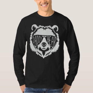 T-shirt Visage d'ours papa avec lunettes de soleil pour ho