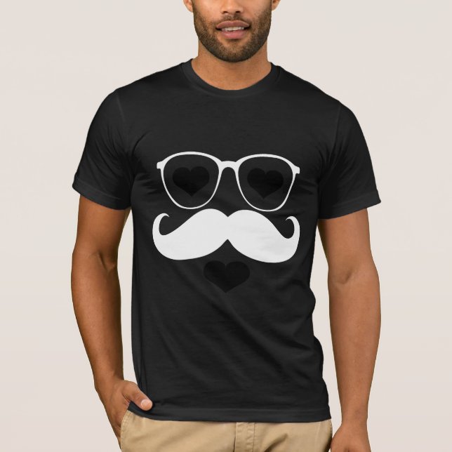 T-shirt Visage drôle avec Moustache (Devant)