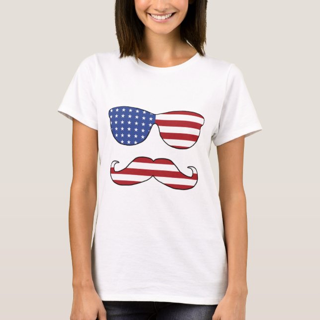 T-shirt Visage drôle patriotique (Devant)