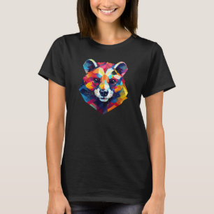 T-shirt Visage du Ferret géométrique coloré mignon animal