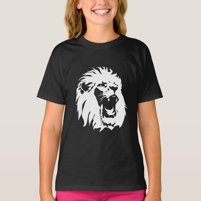 T-shirt Visage du lion rugissant (Devant)