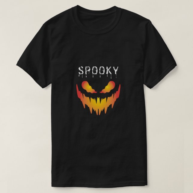 T-shirt Visage effrayant enflammé – Conception graphique H (Design devant)