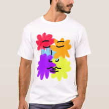 Visage et fleurs abstrait (couleurs primaires)