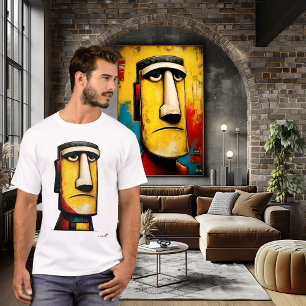 T-shirt Visage Expressionniste Abstrait   Symbolique Moder