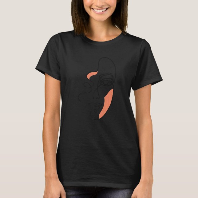 T-shirt Visage féminin Abstrait (Devant)