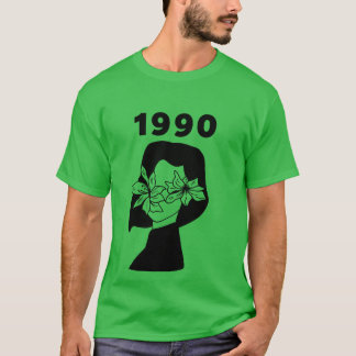 T-shirt Visage Floral Minimaliste 1990 garçon