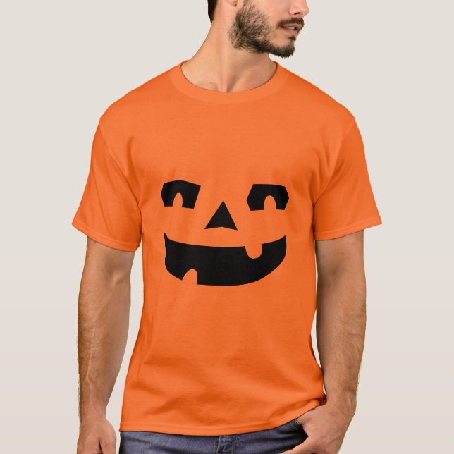 T-shirt Visage Halloween de citrouille de Jack-o'-lantern (Devant)