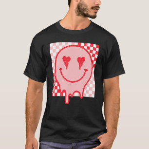 T-shirt Visage heureux de la Saint-Valentin rétro Cœur à c