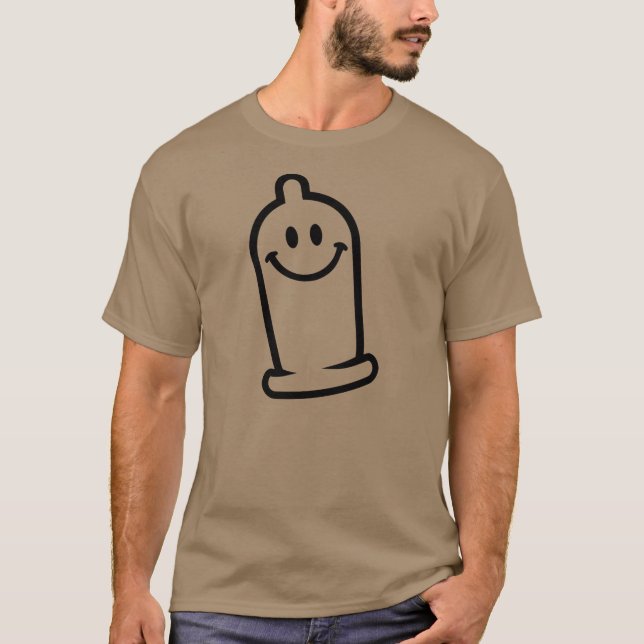 T-shirt Visage heureux de préservatif (Devant)