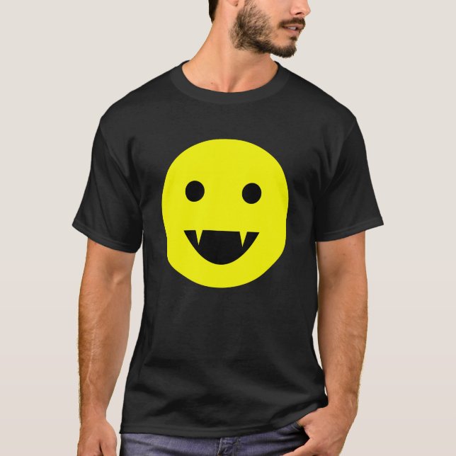 T-shirt visage heureux de vampire (Devant)