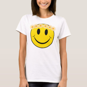 T-shirt Visage hippie heureux de marguerite