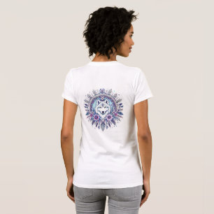 T-shirt Visage illustré d'un loup blanc