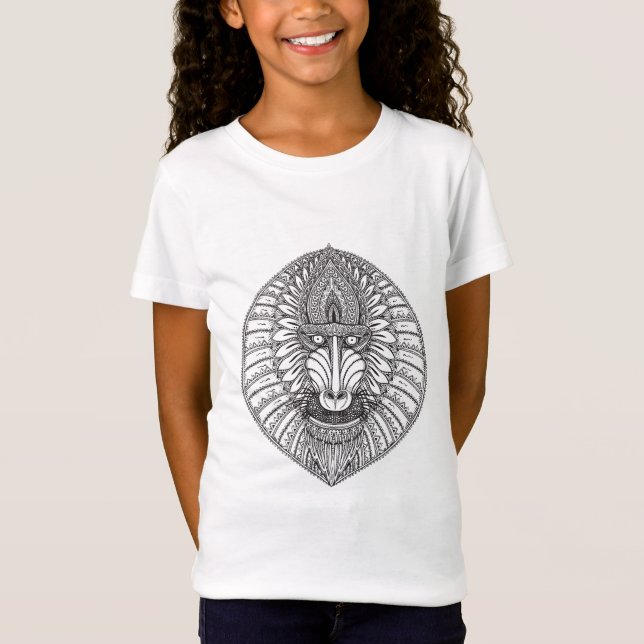 T-Shirt Visage inspiré de babouin (Devant)