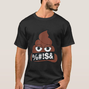 T-shirt Visage Jaune Sourire Censuré Caca Emoji Officiel
