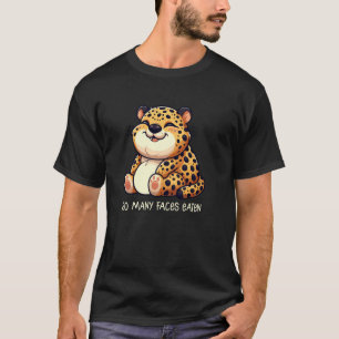 T-shirt Visage Joufflu Mangeant Léopard Mème Drôle Sarcast
