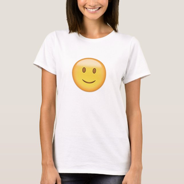 T-shirt Visage légèrement de sourire Emoji (Devant)