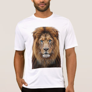 T-shirt Visage majestueux de lion aux yeux bleus Faune A