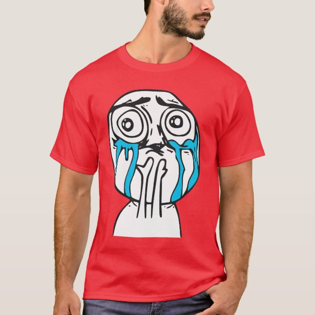 T-shirt Visage mignon Meme de rage de surcharge de (Devant)