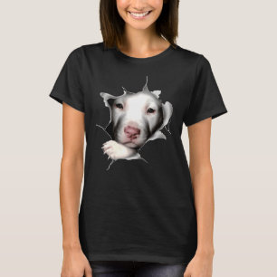 T-shirt Visage Pitbull blanc à l'intérieur Pitbull drôle