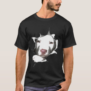 T-shirt Visage Pitbulle blanc à l'intérieur - Nouveau