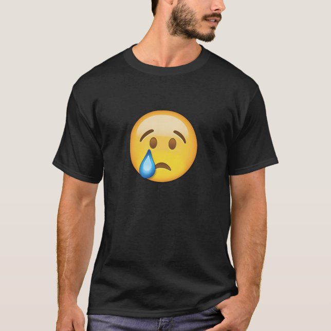 T-shirt Visage pleurant Emoji (Devant)