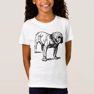 T-Shirt Visage Réaliste de Bouledogue Graphique Canin