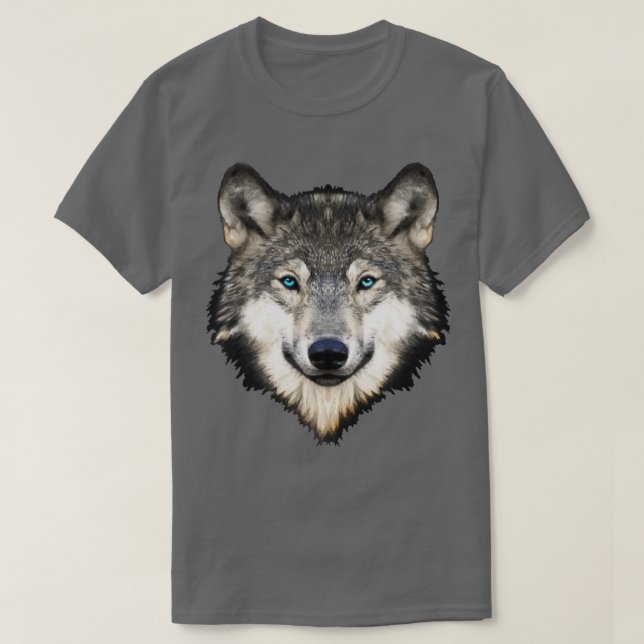 T-shirt Visage réaliste du loup (Design devant)