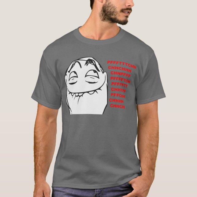 T-shirt Visage riant Meme comique de rage de PFFTCH (Devant)