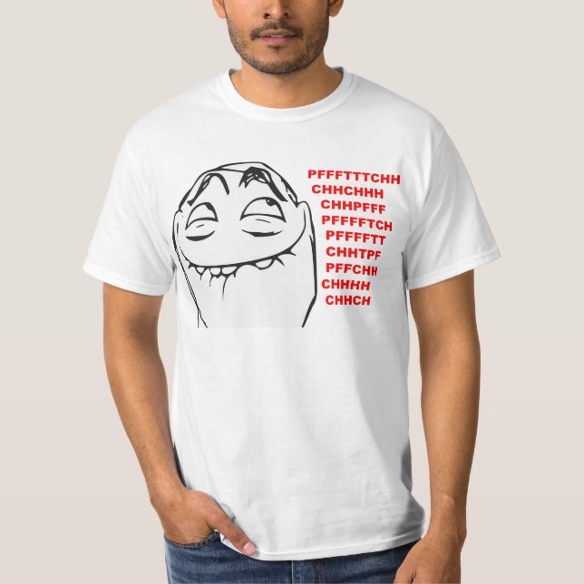 T-shirt Visage riant Meme comique de rage de PFFTCH (Devant)